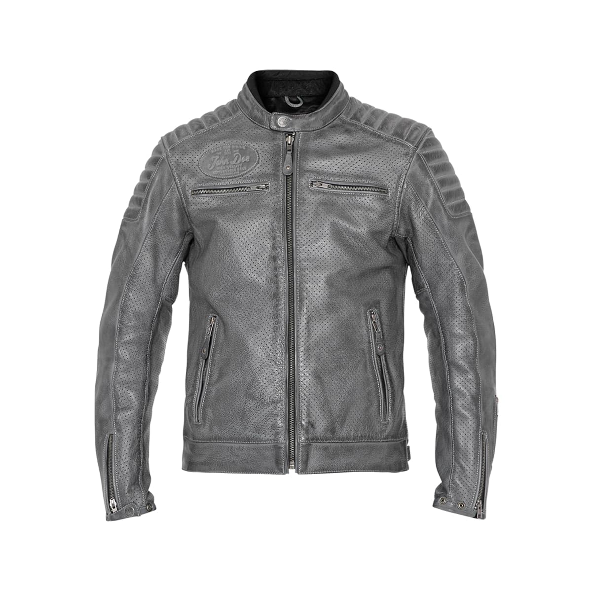 Кожаная мотоциклетная куртка John Doe Storm Grey
