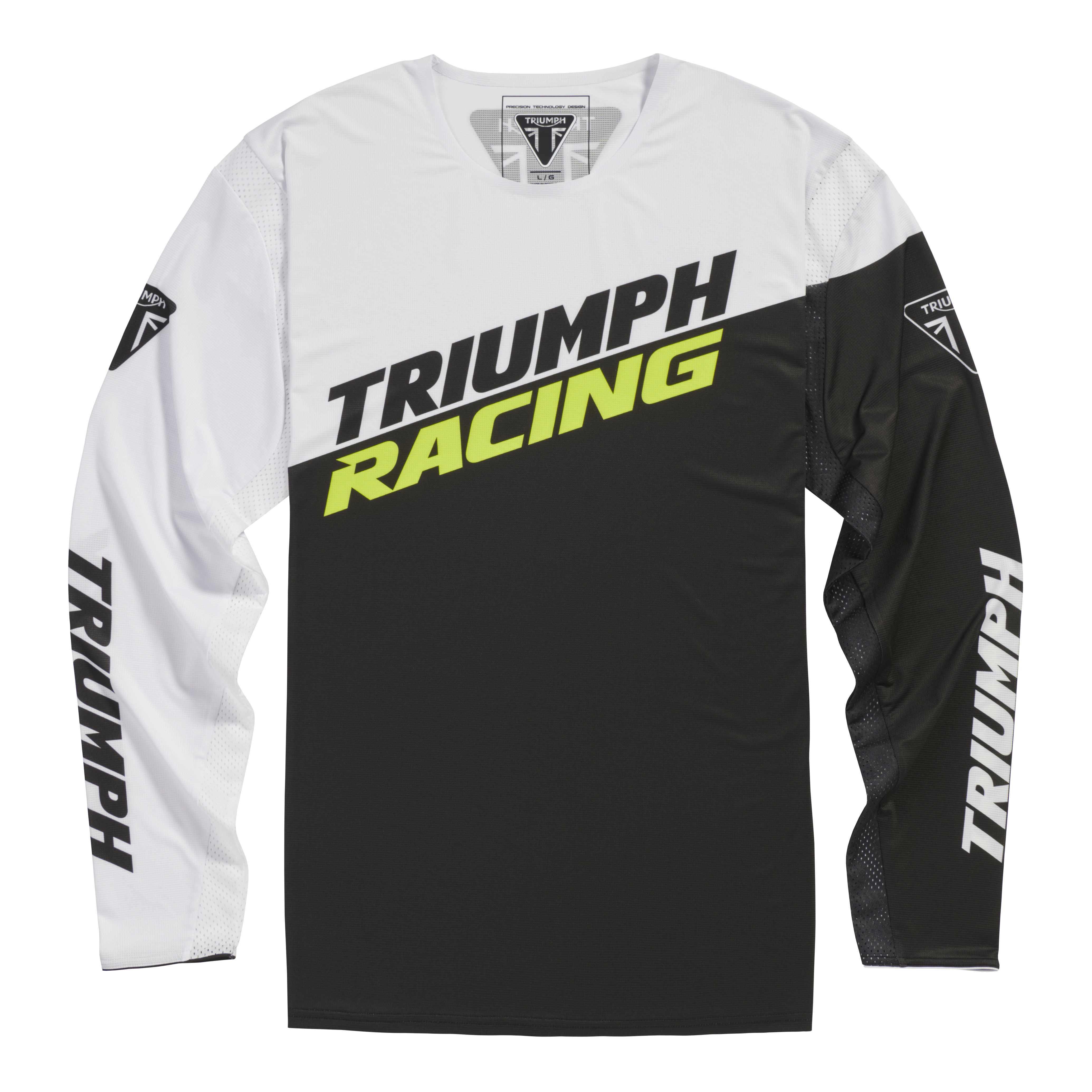 Bluză cu mânecă lungă Triumph Racing Adventure, alb/negru