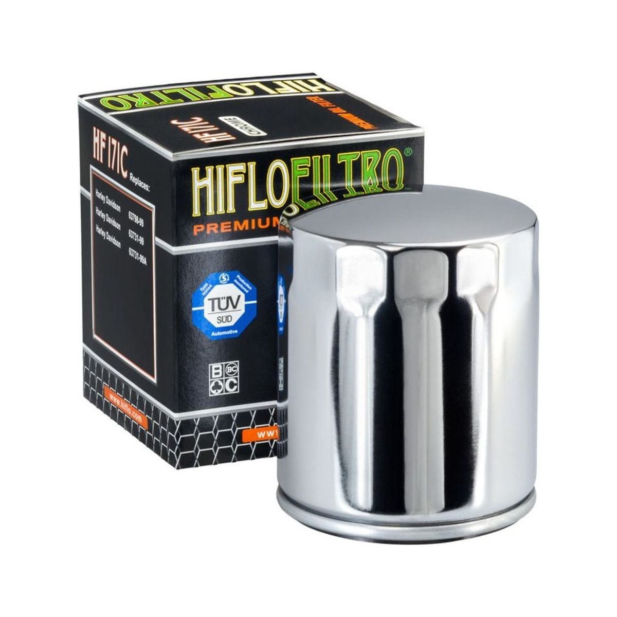 Масляный фильтр Hiflofiltro HF171C, хромированный