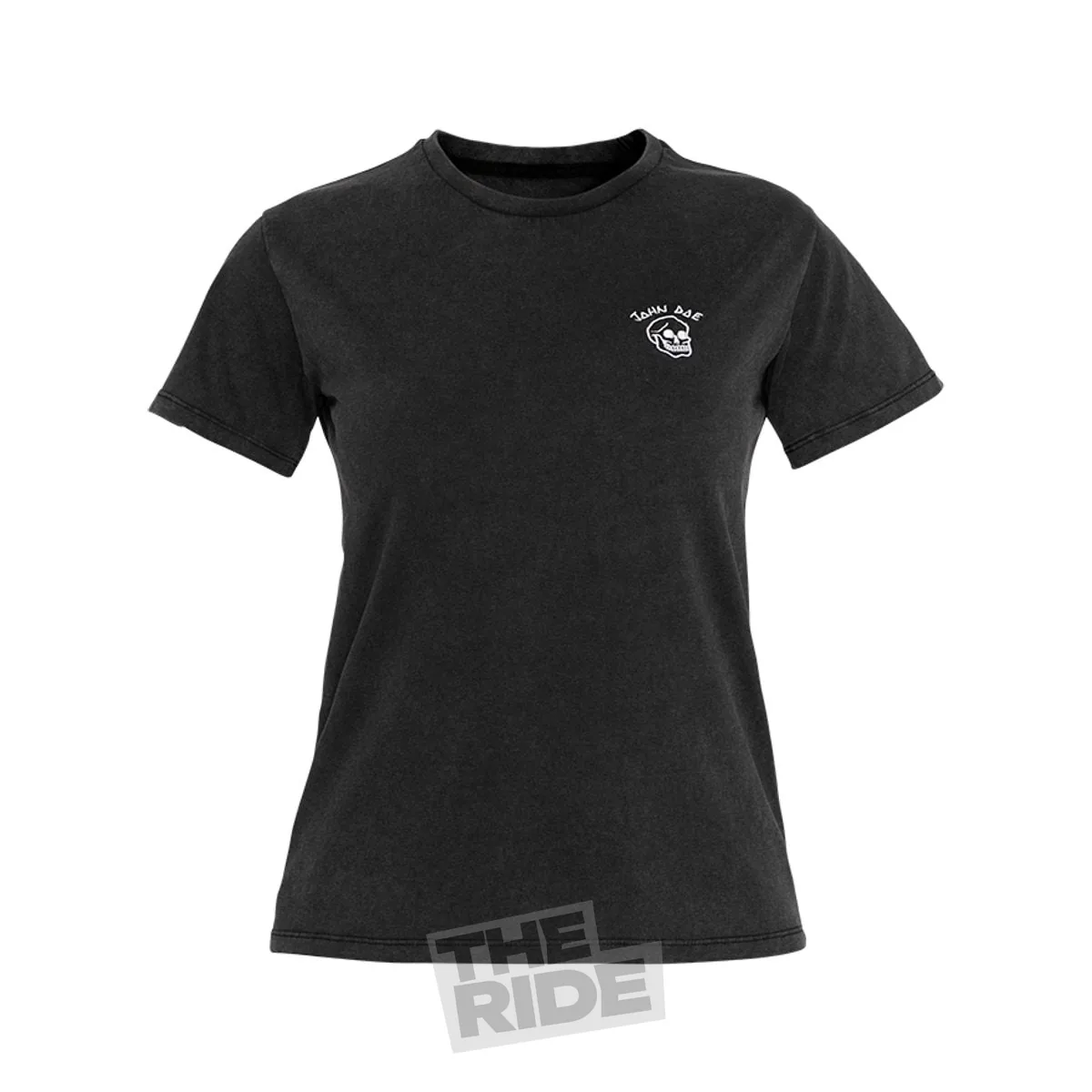John Doe Live Fast Skull Fade Out Black T-Shirt Women