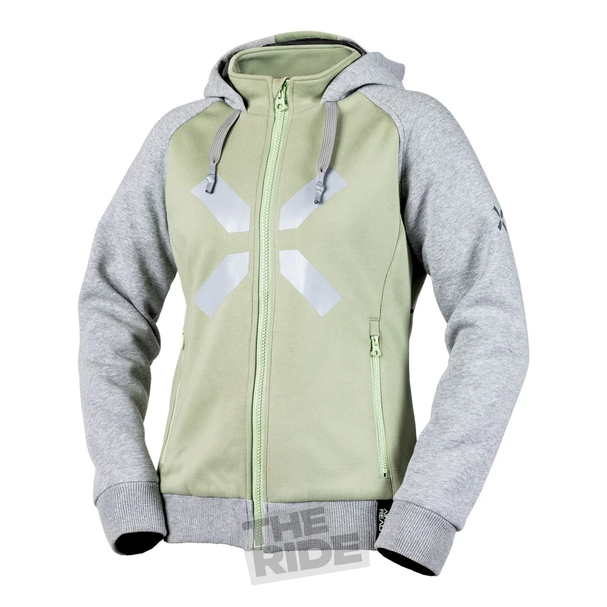 iXS Rapid 1.0 women's hoodie, light green/cool grey